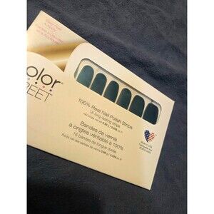 Color Street Nail Polish Strips Black Glitter Space Easy Peel & Apply Medium